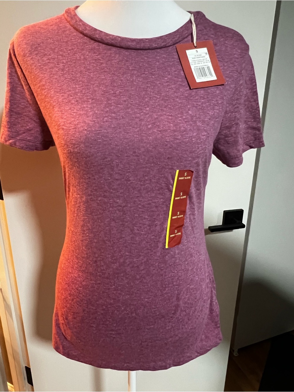 Mossimo Supply Co. Heathered Plum Short Sleeve Crewneck Tee